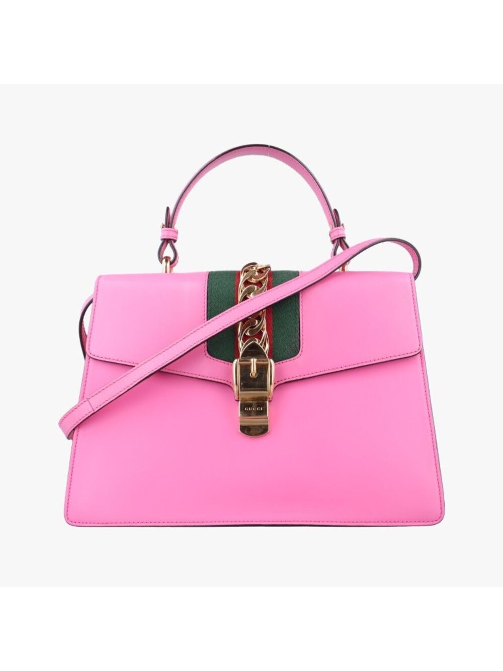 Gucci Sylvie Rose Red Leather Shoulder Bag